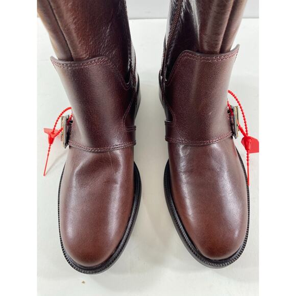 Vince Camuto Brown Leather Moto Style Buckle Boots Size 8.5 NWOB - Picture 2 of 11